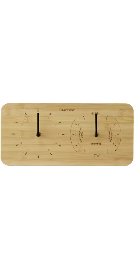 2025 Northcore Wall Mounted Bamboo Time & Tide Clock Landscape NOCO088E